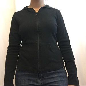 Plain black zip up hoodie